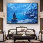 Shiva meditation wall art, Lord Shiva Himalayan painting
