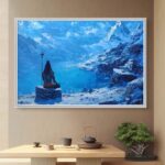 Shiva meditation wall art, Lord Shiva Himalayan painting