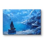 Shiva meditation wall art, Lord Shiva Himalayan painting