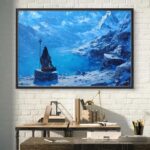 Shiva meditation wall art, Lord Shiva Himalayan painting