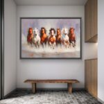 7 running horses painting | 7 horse painting