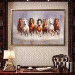 7 running horses painting | 7 horse painting
