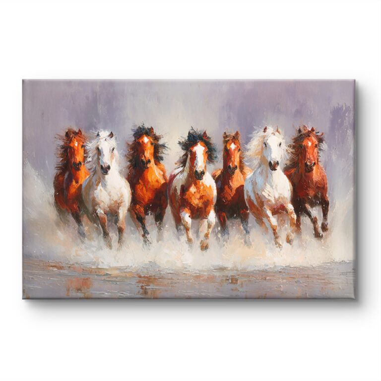 7 running horses painting | 7 horse painting
