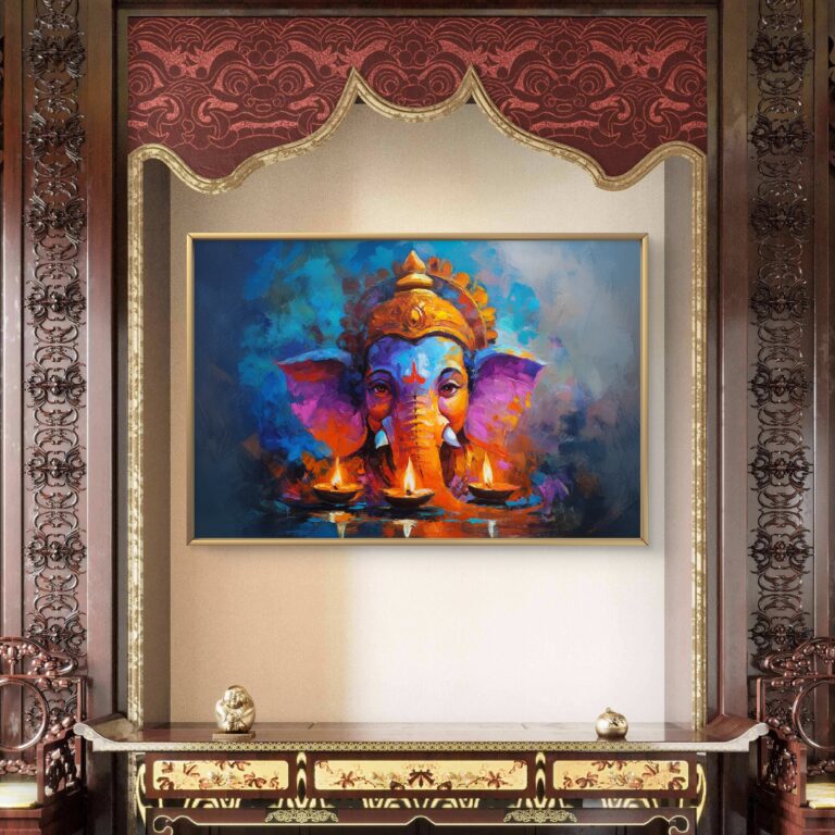 Modern Ganesha Wall Art | Ganapati Artwork Painting