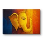 Golden Ganesha wall art & Ganesha canvas painting