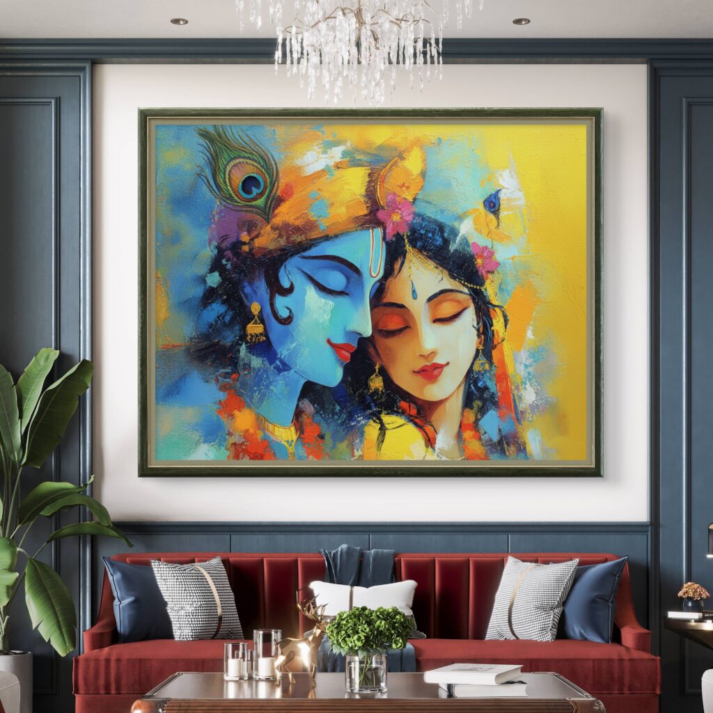 radha krishna handmade painting | radha krishna painting