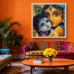 radha krishna canvas painting | radha krishna wall painting