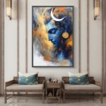 blue shiva wall painting