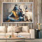 shiva with nandi painting