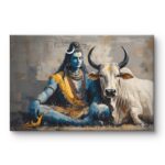 shiva with nandi painting