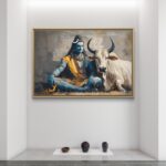 shiva with nandi painting