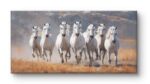 seven white horses painting | seven running horse painting
