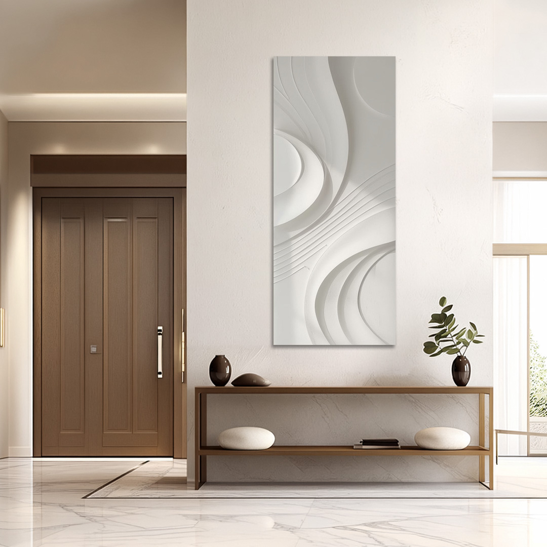 Modern 3D Wall Art Panel | Luxury White Abstract Wall Decor luxury3D textured wall panel
