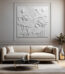 3D lotus wall art white , 3D metaal wall art