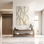 3D geometric wall art beige