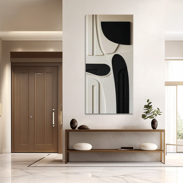 black white 3D wall art