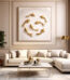 3D fish wall painting , golden fish wall art