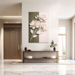 white flower 3d wall art , 3D Floral Wall Art