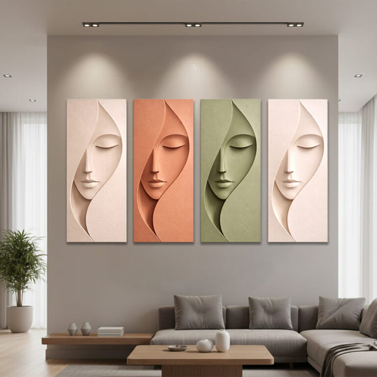 3D woman face wall art, 3D face wall painting
