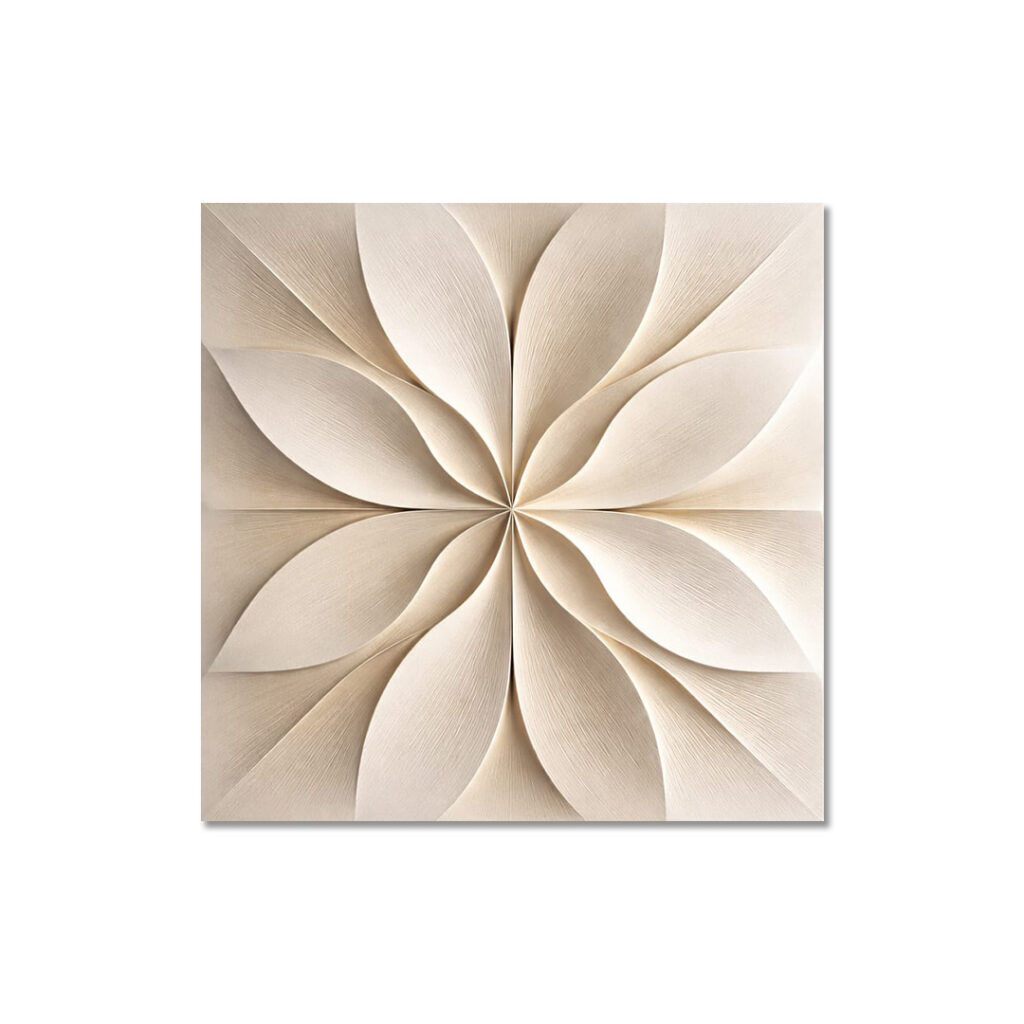 3D floral wall art beige