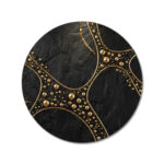 3D round black gold wall art