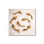 3D fish wall painting , golden fish wall art