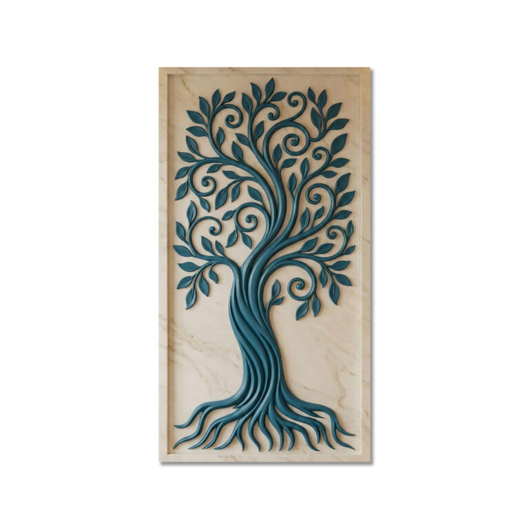 Luxury 3D Tree of Life Wall Art | Modern Blue Wall Decor