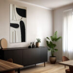 black white 3D wall art