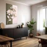 white flower 3d wall art , 3D Floral Wall Art