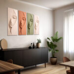 3D woman face wall art, 3D face wall painting