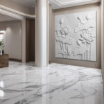 3D lotus wall art white , 3D metaal wall art