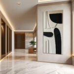 black white 3D wall art