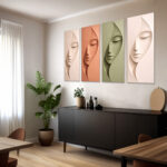 3D woman face wall art, 3D face wall painting